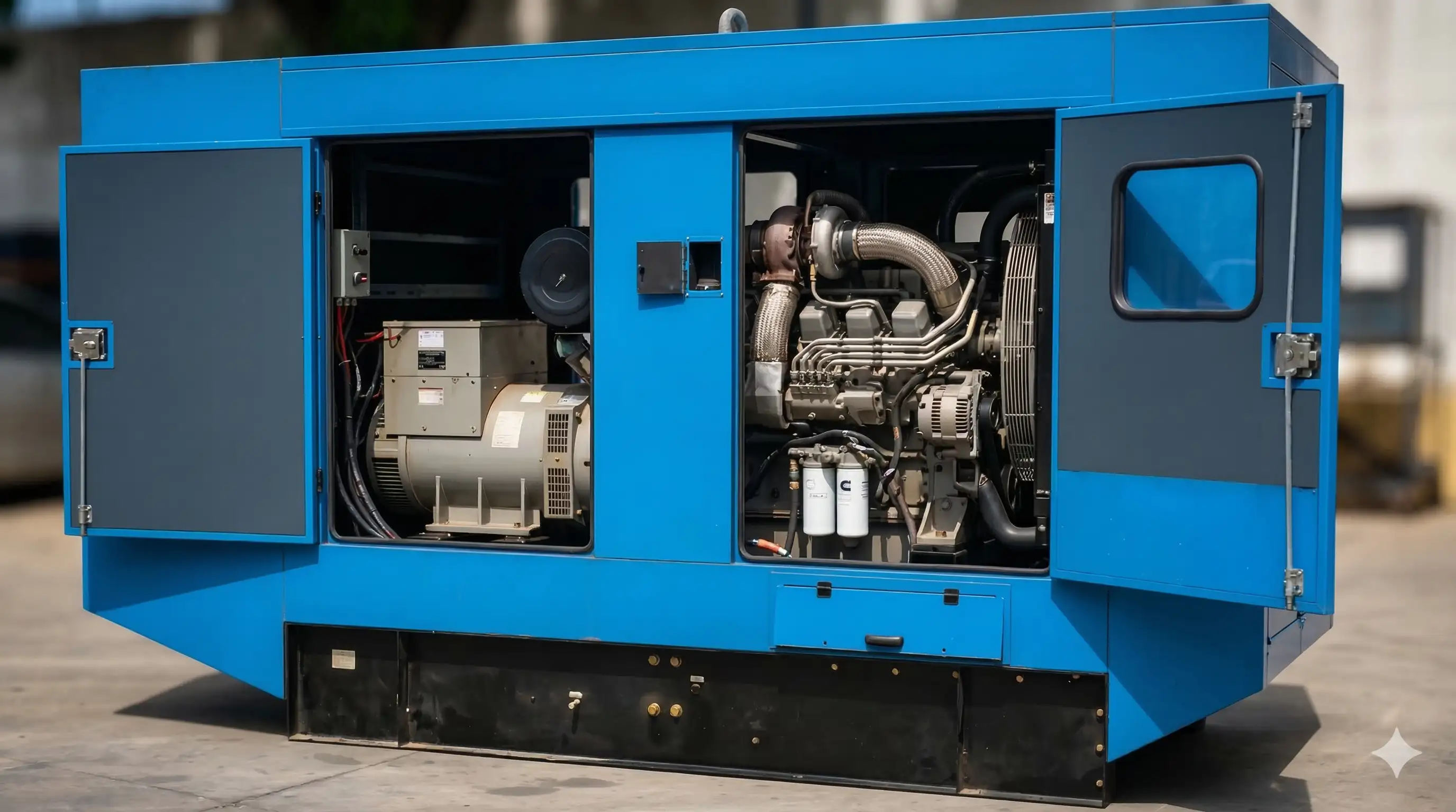 Gerador de grande porte 500 kVA com carenagem aberta - Projemac