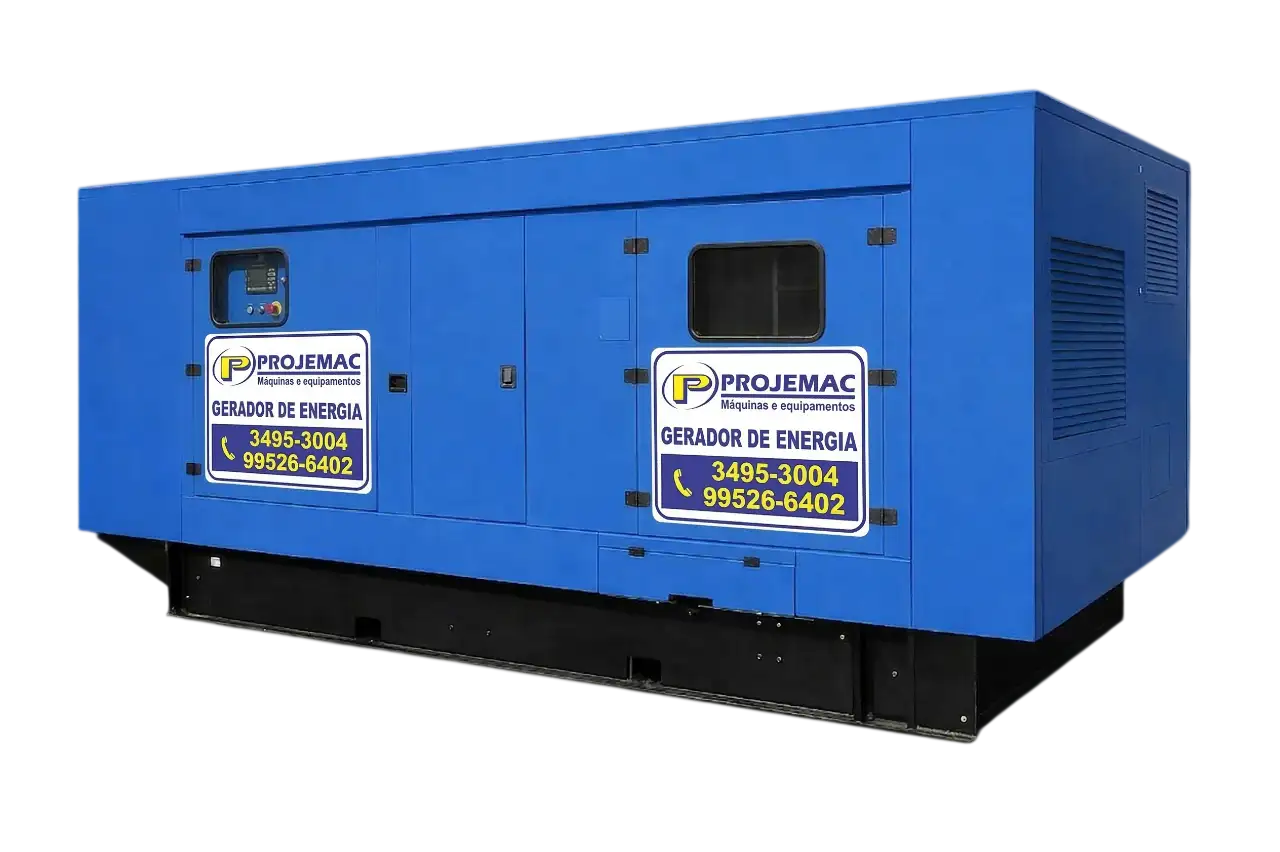 Gerador de grande porte da PROJEMAC para locação industrial